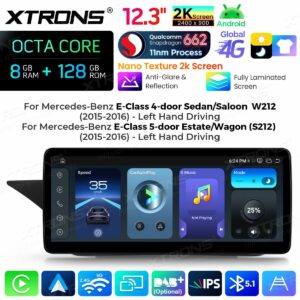 Android Autoradio Xtrons für Mercedes-Benz E-Klasse W212 / S212 (2015–2016, Linkslenker, NTG 5.0/5.1/5.2) 8/128 GB