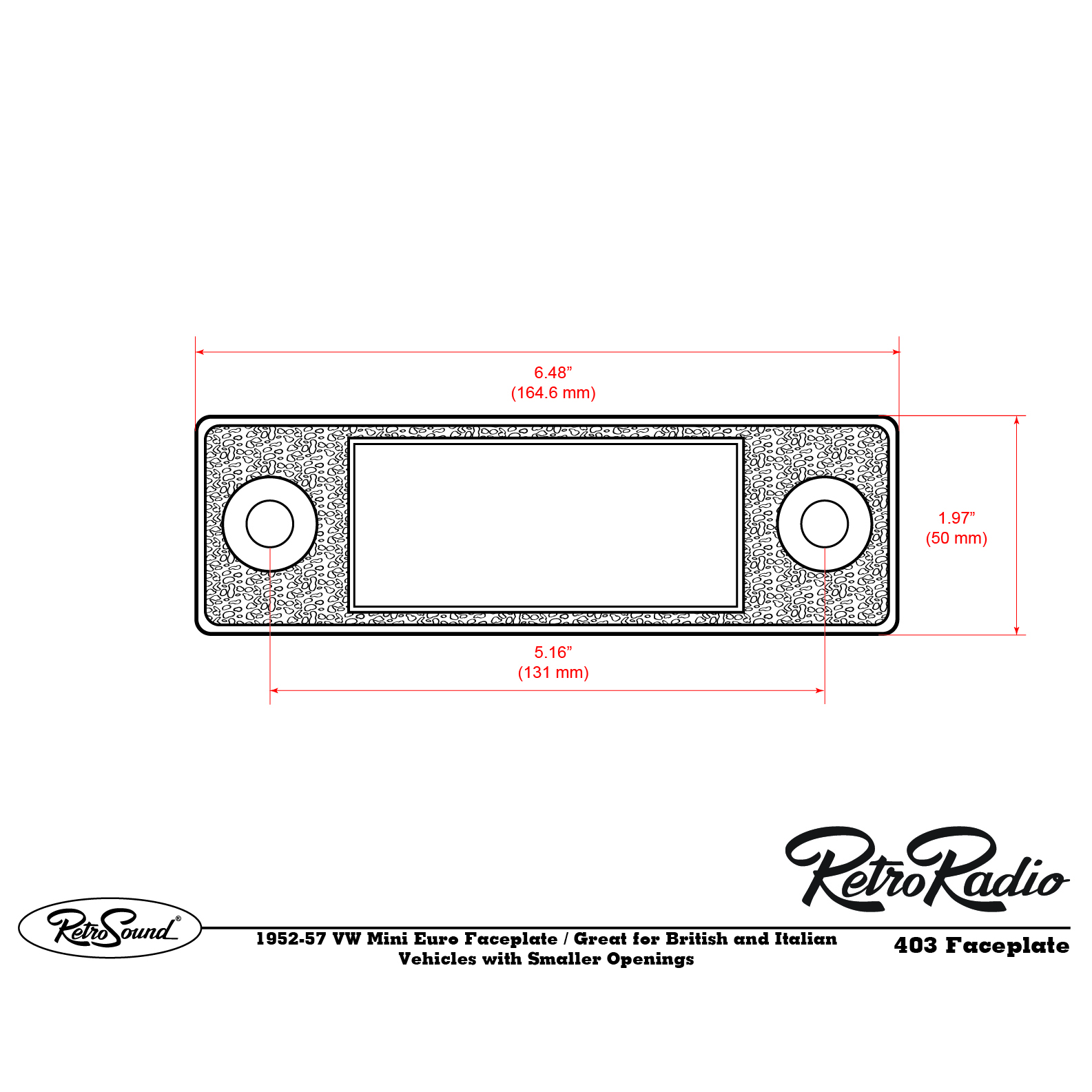 RETROSOUND Frontblende - "Mini DIN", schwarz, 38x89mm – Bild 6