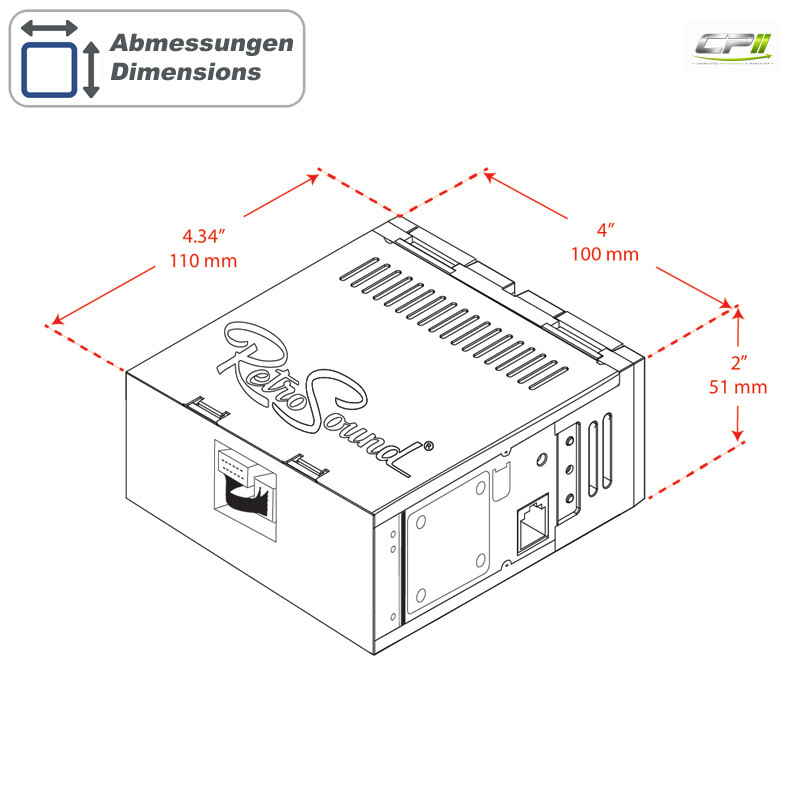 RETROSOUND Radiomodul (UKW/DAB+/BT/USB/APP) inklusive Einbaumaterial und Verkabelung